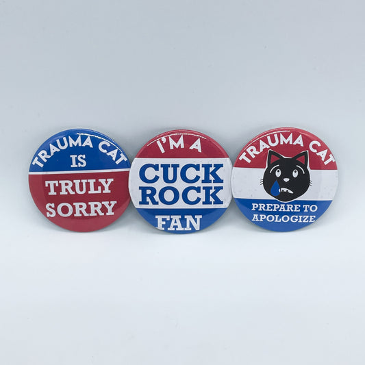 'Prepare to Apologize' pins